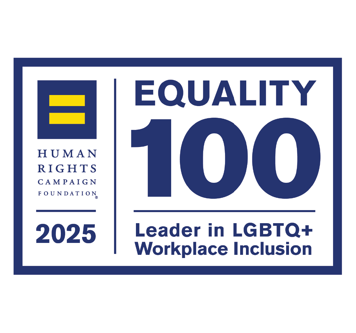 Equality 100 leader in LGBTQ+ award logo