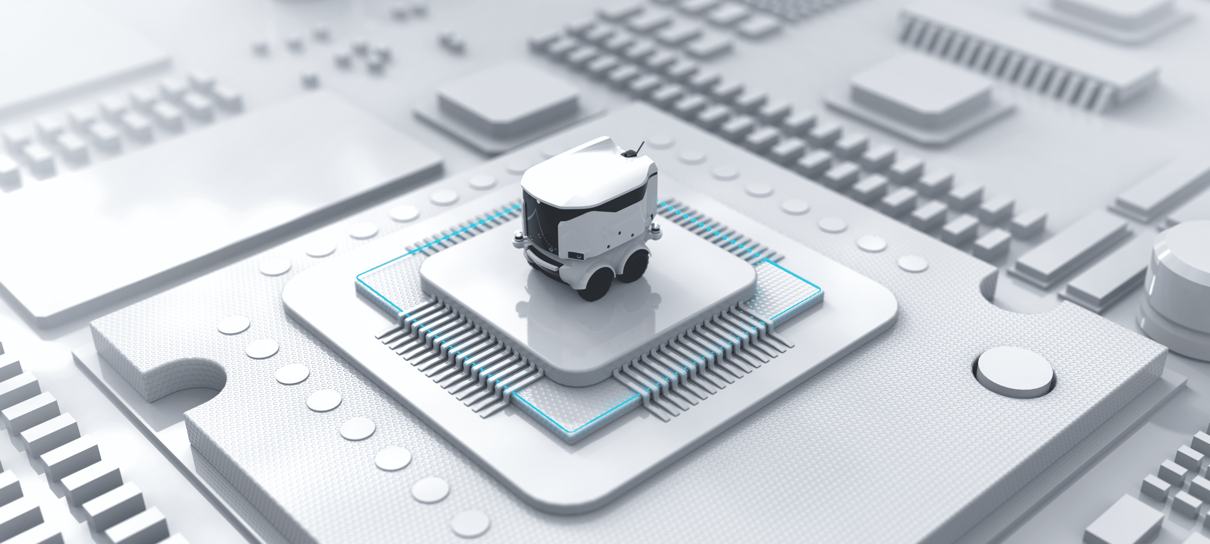 Light-toned graphic of an industrial design rendering exemplifying intelligent, connected products