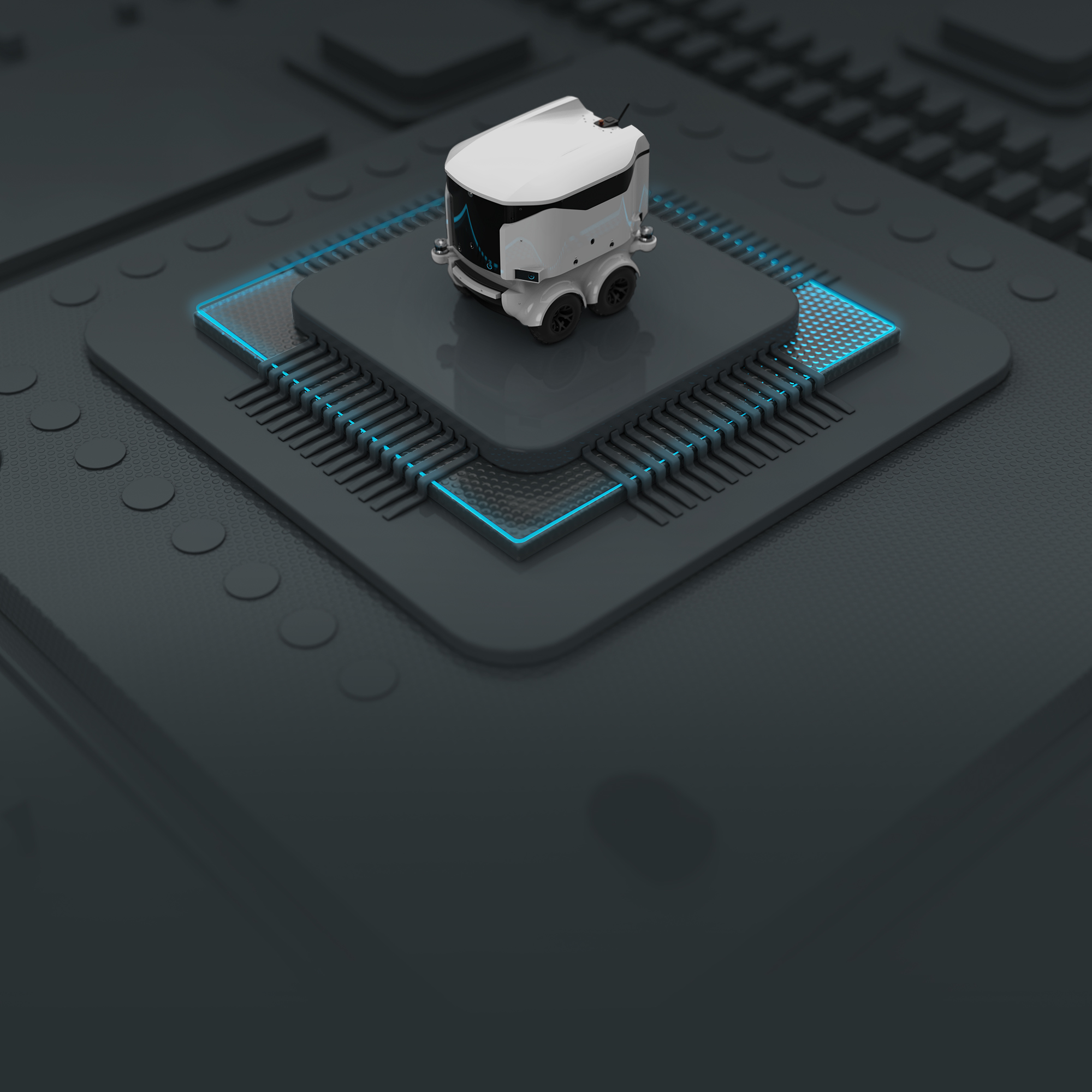 Dark graphic of HARR-E, an intelligent and connected product