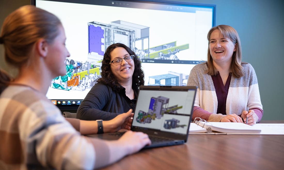 Female engineers in a conference room