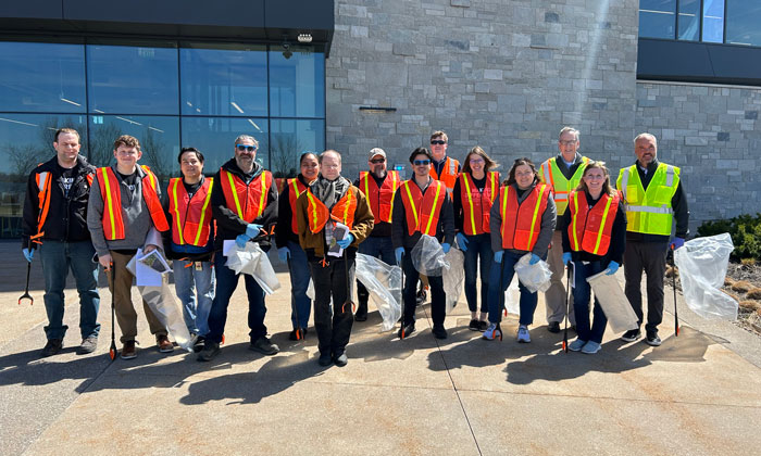Oshkosh Corporation global headquarters Earth Day clean up crew