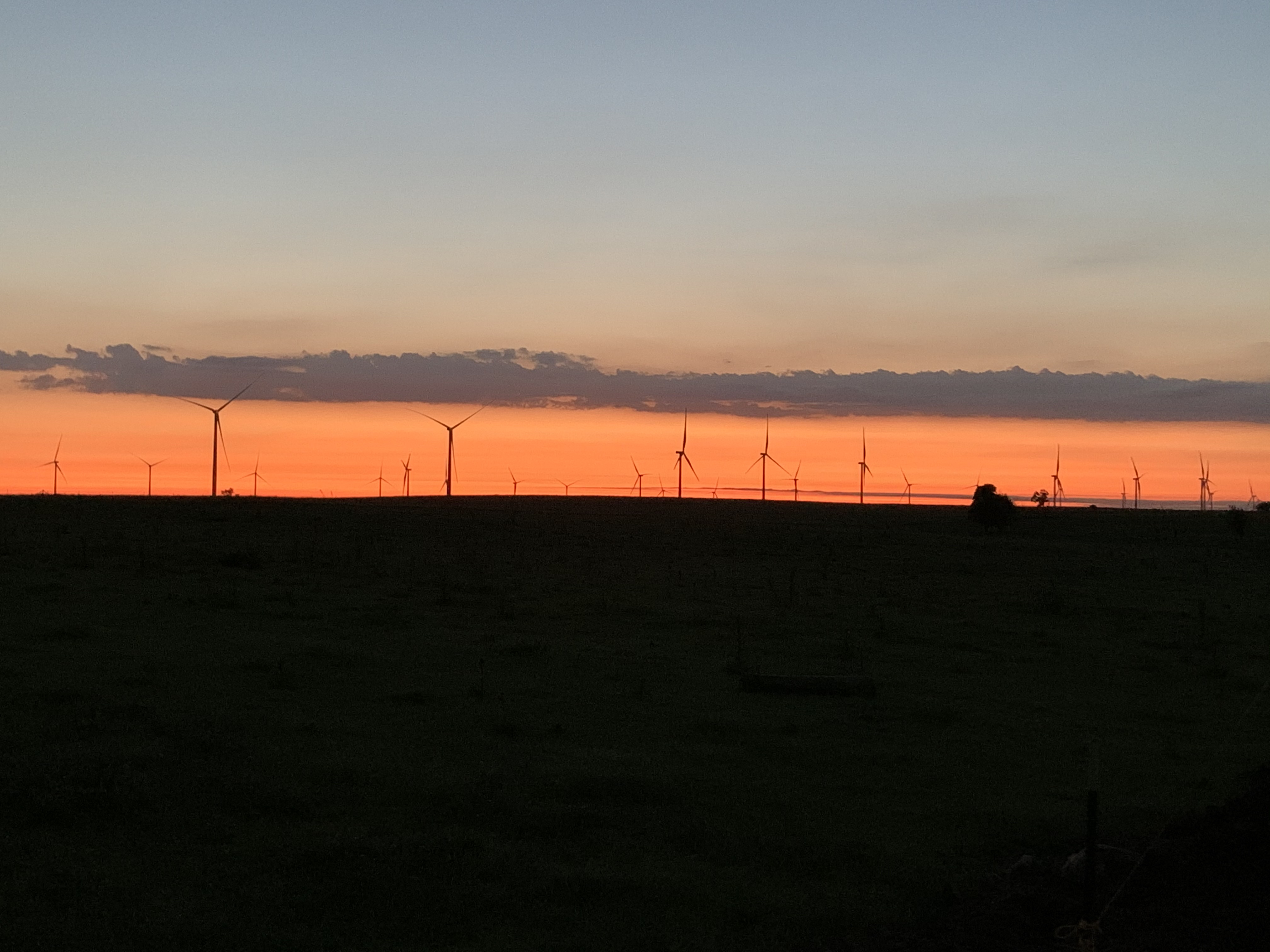 Turbines at sunset