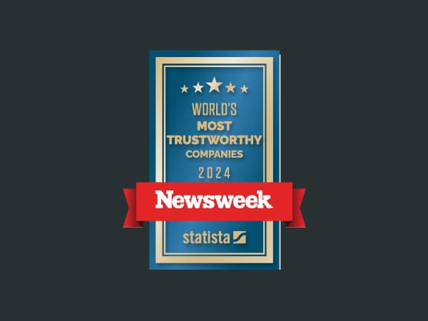 Dark Newsweek Most Trustworthy Companies award logo graphic