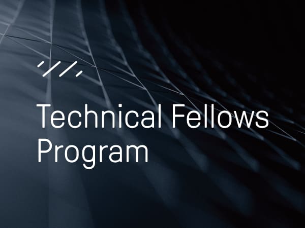 Dark textural background with white text that reads Technical Fellow Program