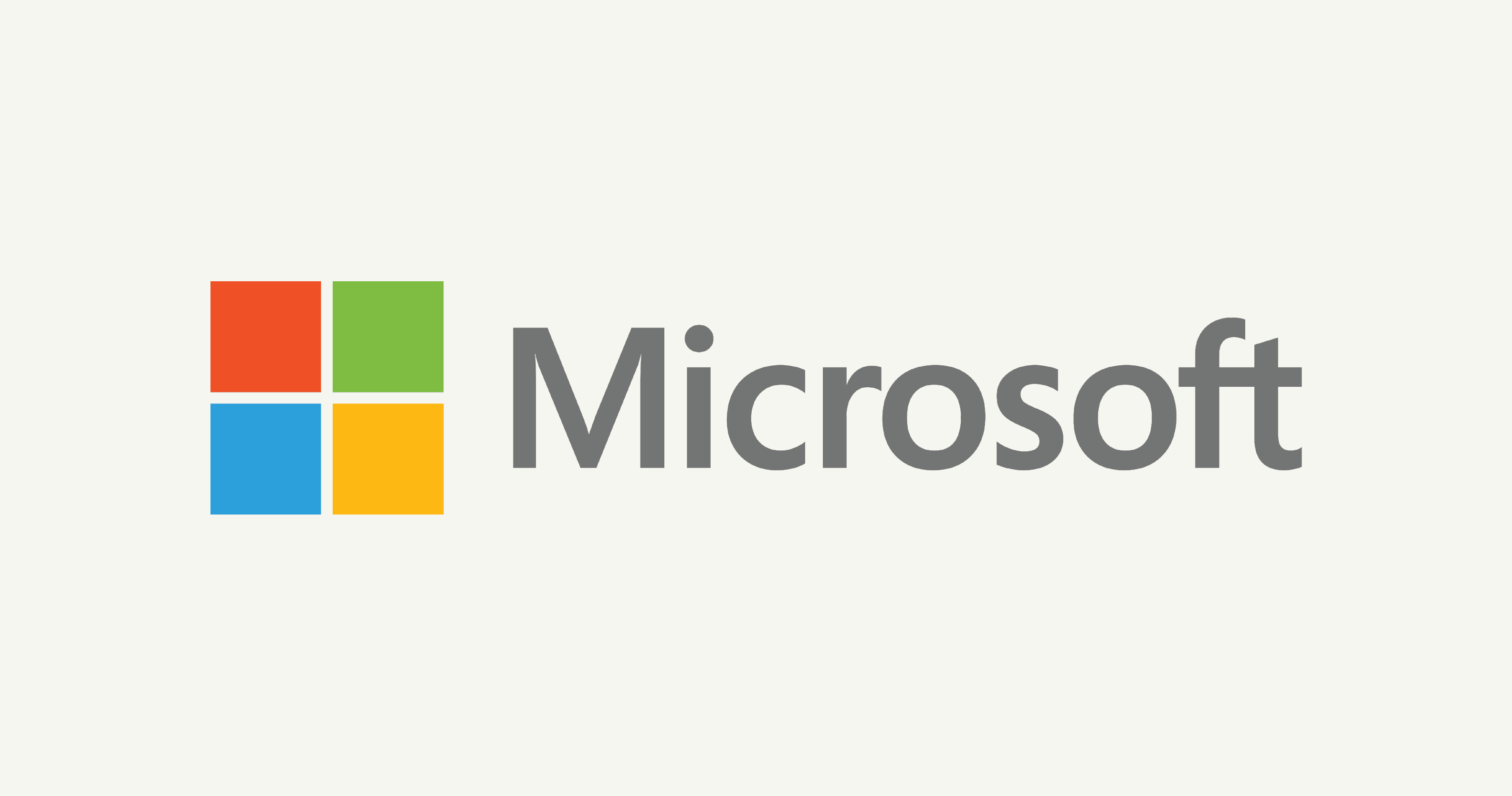 Microsoft logo on cream background