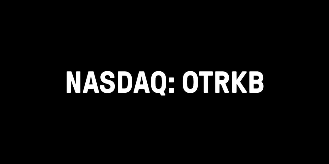 Black graphic with white text that reads NASDAQ: OTRKB