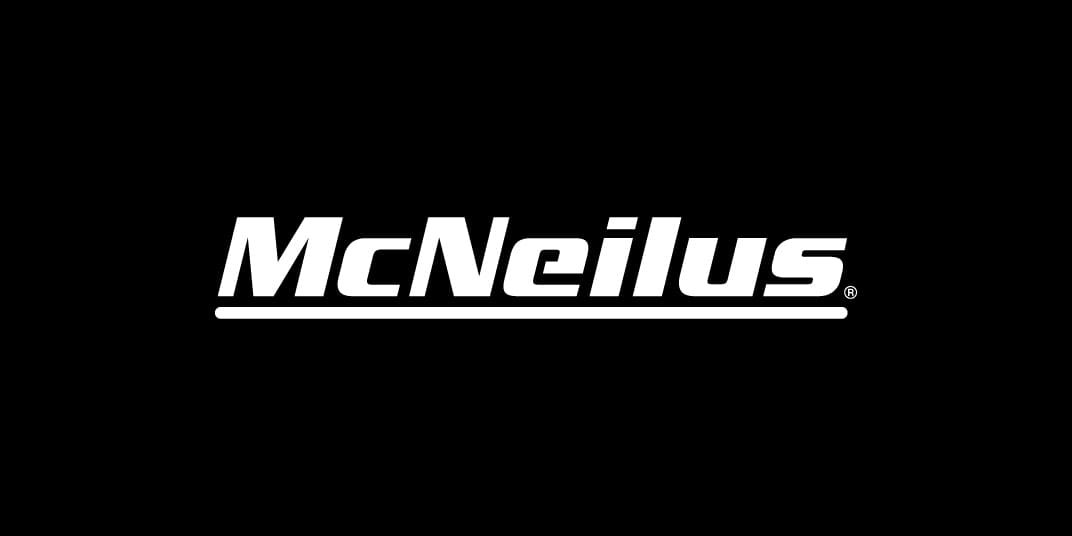 Black background with white McNeilus logo